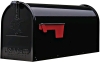 Architectural Mailboxes Classic / Medium Black Galvanized Steel Post Mount Mailbox