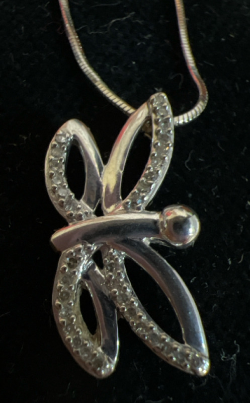 10K Diamond White Gold Butterfly 10K Chain