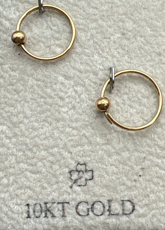 10K Gold Sleeper Hoop Earrings