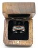 Stunning Tungsten Style Ring w Wood & Abalone Inlay Size 6. - 4