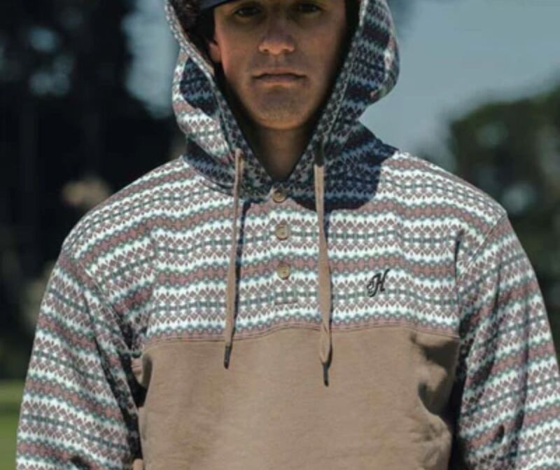 NEW SM "JIMMY" HOODY BROWN W/ CREAM MULTI COLOR STRIPES SKU: HH1194BRC