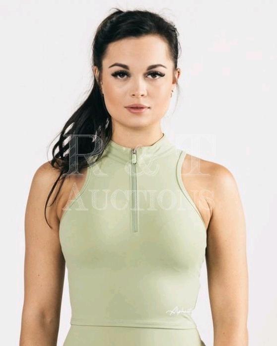 New ALPHALETE Women's Pulse Zip Tank Top Size Large (Matcha)