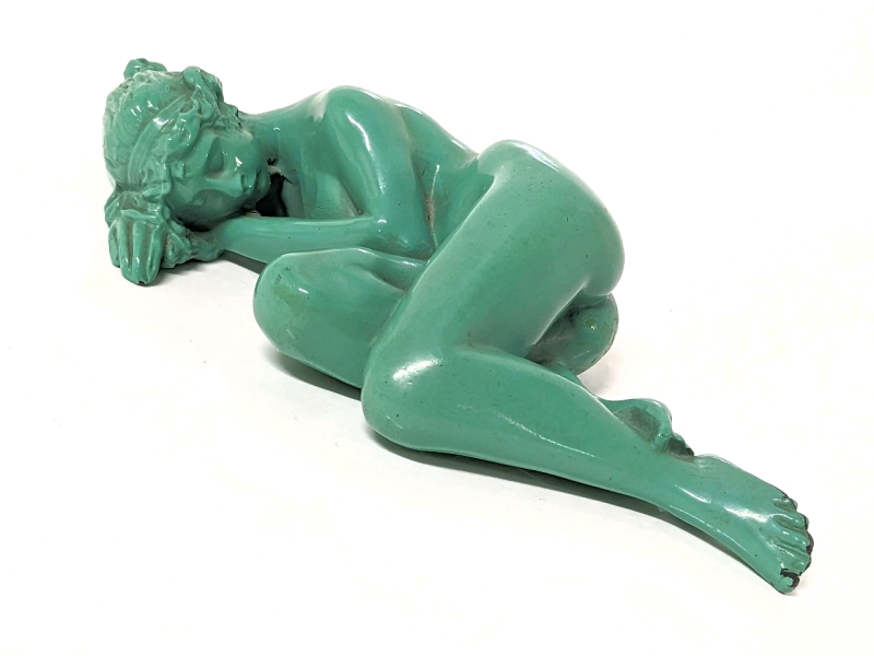 Really Neat Small Cast Metal Napping Nude Lady