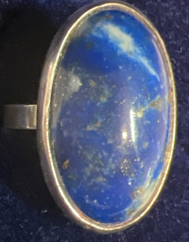 Vintage Lapis Lazuli Oval Sterling Ring