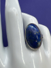 Vintage Lapis Lazuli Oval Sterling Ring - 6