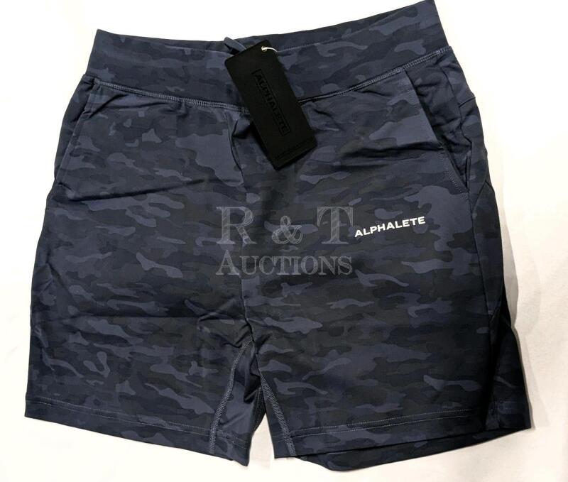 New ALPHALETE Premium Pro-Elite Shorts Men's Medium (Navy Camo)