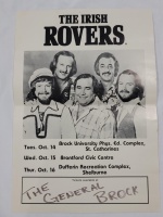 Vintage ' The Irish Rovers ' Concert Poster measures 13.5"&times;19.5"