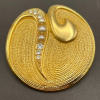 Signed vintage Venue Gold Textured Swirl Brooch