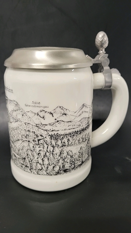 Porzella Bavaria Beer Stein - 6" Tall