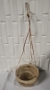 2 Pottery Bowls - 1 with Leather Straps For Hanging - 3