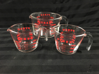 3 Pyrex Measuring Cups