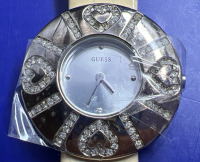 GUESS Swarovski Crystal Leather Watch