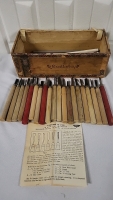 20 Wood Carving Tools in a Cigar Box