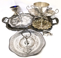 Sterling Silver 925 + Even More Vintage Silver Plate Trays, Bucket, Cup & Rhinoceros