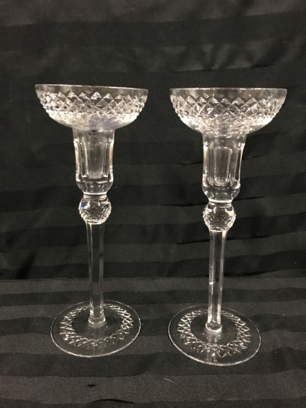 Pr Crystal Candlesticks 9 inches tall