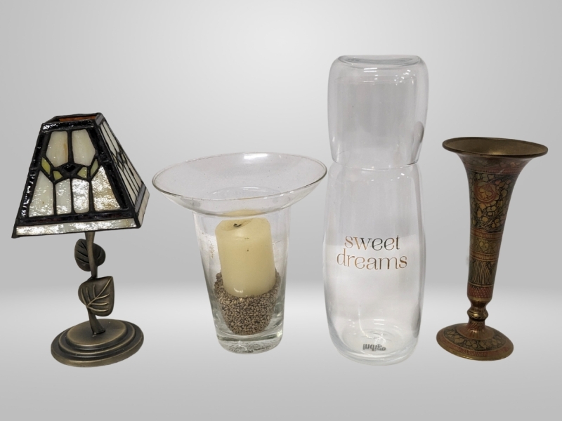 Candlelight, Decorations & Hydration: Stained Glass Candle Lamp, Bedside Carafe & More