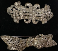 Two Art Deco Vintage Rhinestone Brooches