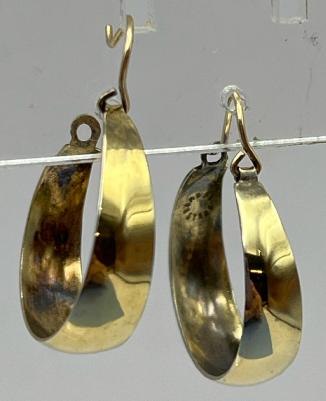 Bond Boyd Sterling Gold Wash perfect Hoops