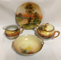 Nippon Noritake Cream Sugar & Trivet Set