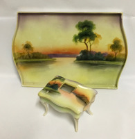 Nippon Dresser Tray & Hair Receiver