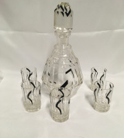 Czech Art Deco Crystal Decanter Set