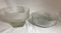 Mid-Century Modern Iceburg Crystal Bowl Scandinavia & Large Crystal Bowl 8 to 8.5 inches wide