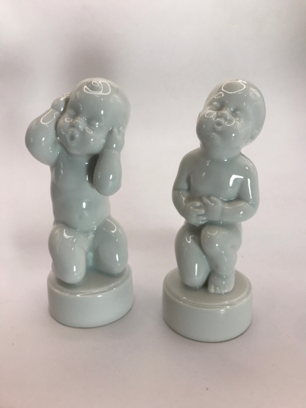 2 Bing & Grondahl Figurines Earache & Tummyache by Sven’s Lindhart Denmark 4.5 inches tall