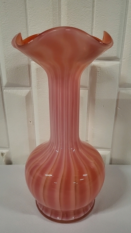 Antique English Art Glass Vase - 9" Tall