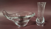 Vintage Daum Crystal Vase & Bowl