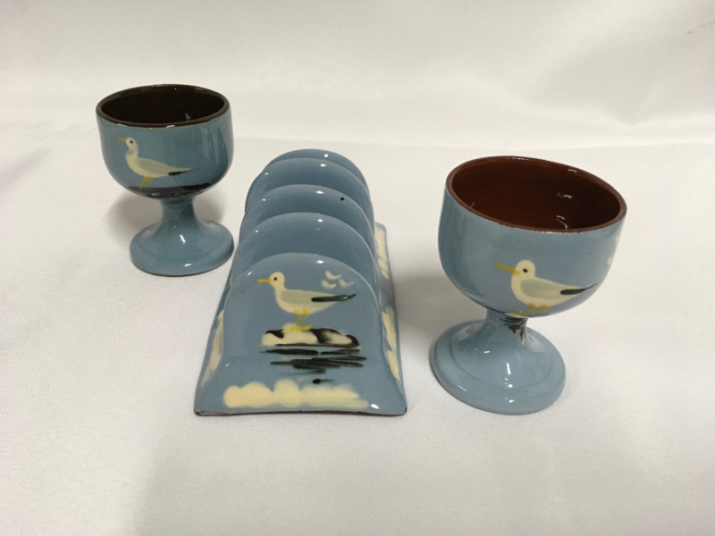 Torquay Pottery Egg Cups Toast Rack