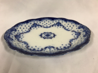 Antique Flow Blue Small Platter 11 inches wide