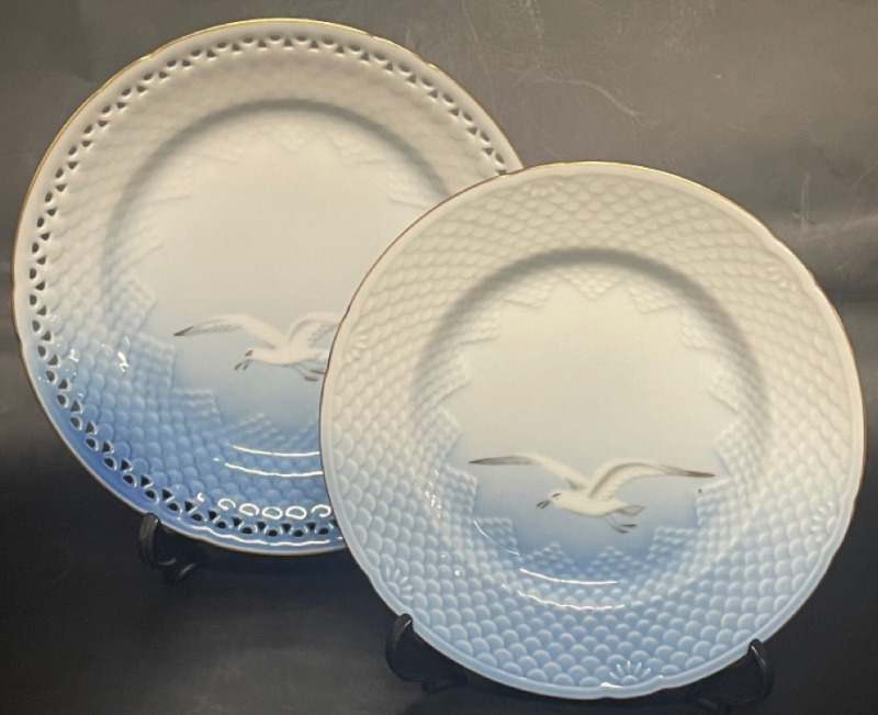 2 Bing and Grondahl Seagull Plates , Made in Denmark