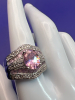 Pink Cubic Zirconia Silver Tone Ring - 5