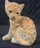 Lomonosov Porcelain Leopard Cub Figurine