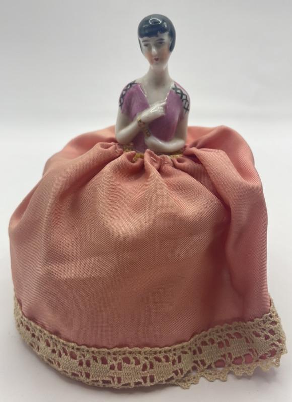 Antique Flapper Girl Pin Cushion Half Doll