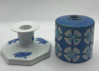 Royal Copenhagen Candle Holder and Royal Copenhagen Fajance Vase