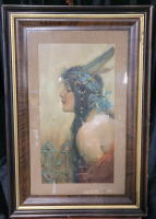 " Native American Female " Double Framed Print , measures 25 1/4"×37 1/4"