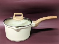 CAROTE Non-Stick White Granite 2.4qt Saucepan with Lid