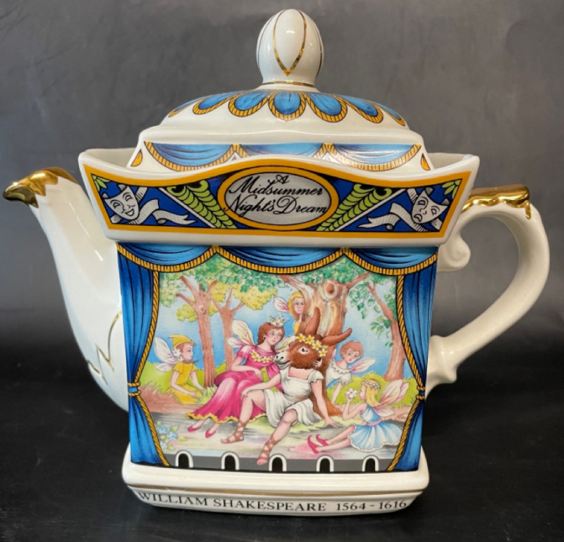 Sadler Teapot William Shakespeare 1564 - 1616 A Midsummer Night’s Dream Staffordshire England Sadler