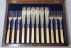 Antique Allen & Darwin Silver Plate Fish Set Silverware in Original Wood Box w/Key - 3