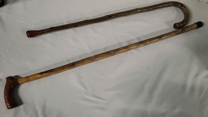 2 Wooden Canes - 31" & 37" Long
