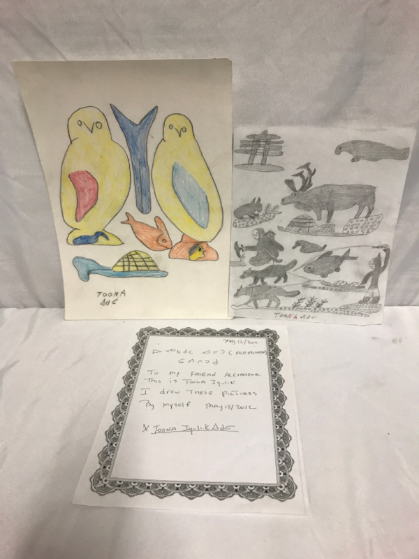 Original Drawings by Inuit Artist Toona Iqulik