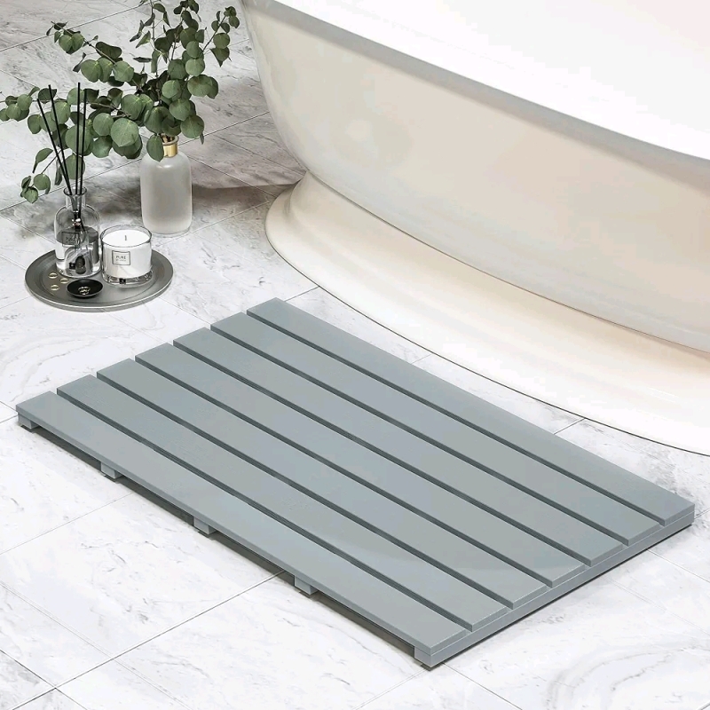 New Bamfan Bamboo Bluish Grey Bath Mat