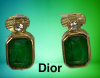 Christian Dior Emerald Green Crystal Earrings - 3