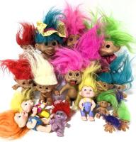 18 Vintage TROLL Dolls Colorful & Hairy Horrors
