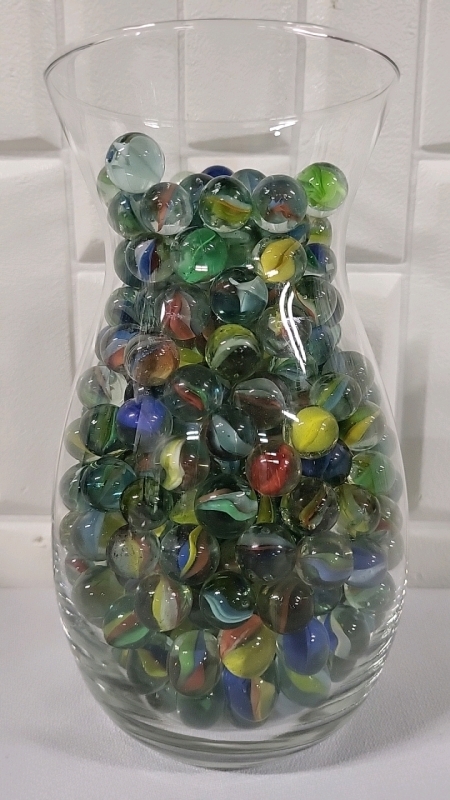 Large Jar of Vintage Cat's Eye Marbles