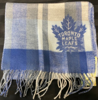 NEW with tags cashmink scarf Toronto Maple Leafs Plaid Blue/Grey/White