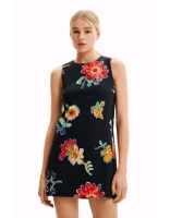 New DESIGUAL Short Slim Floral Dress 23SWVW70 : Size Medium