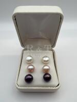 Three 14K Gold Fresh Water Pearls Boxed