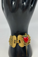 Vintage signed Strawberry Stick pin Multi Chain Bracelet D’orlan